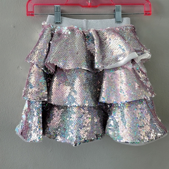 Lola and the boys 3 layer shimmering silver sequin skirt. Size 4T. New with tags - Picture 6 of 10